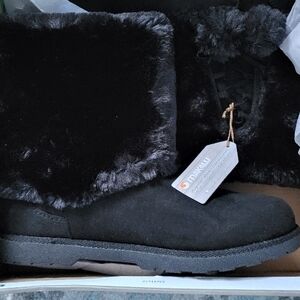 MUK LUKS Black Fur Boots
